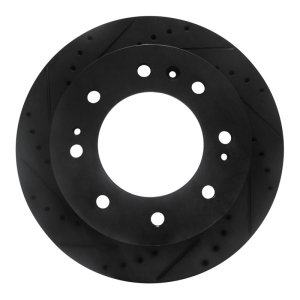 Chevrolet Suburban 3500 HD Brake Rotor (1) - Front Left - R1 Concepts - Drilled & Slotted - Black - `11-`25
